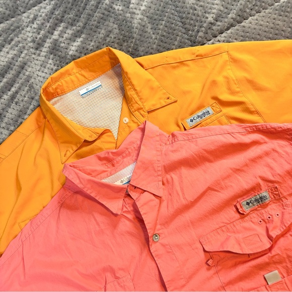 Columbia Other - Columbia PFG Fishing Shirt Men's Orange Short Sleeve Vented Sun Protection